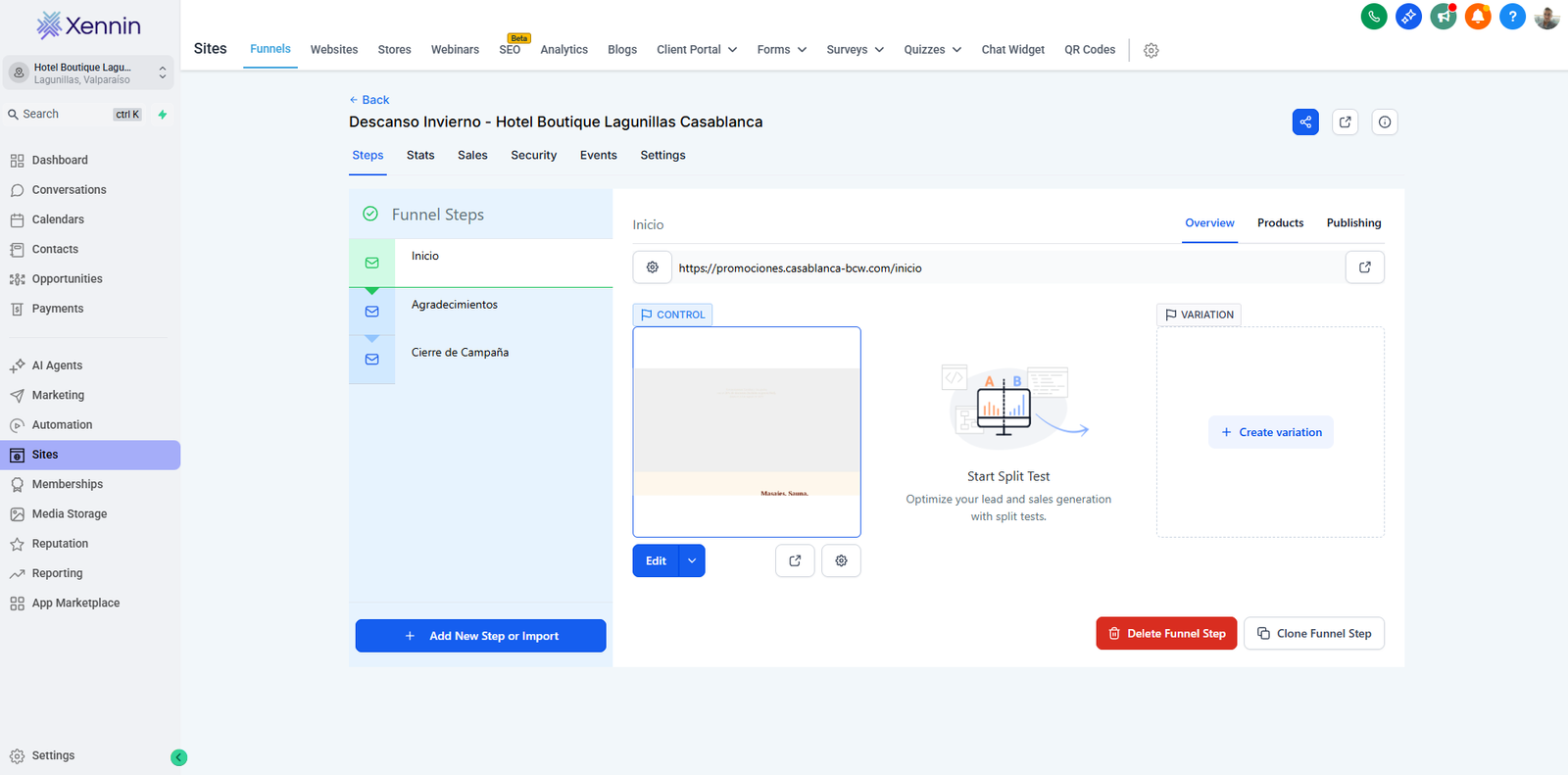 Constructor de Funnels y Landing Pages